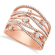Diamond Accented Bridge Ring 14k Rose Gold (0.49ct)