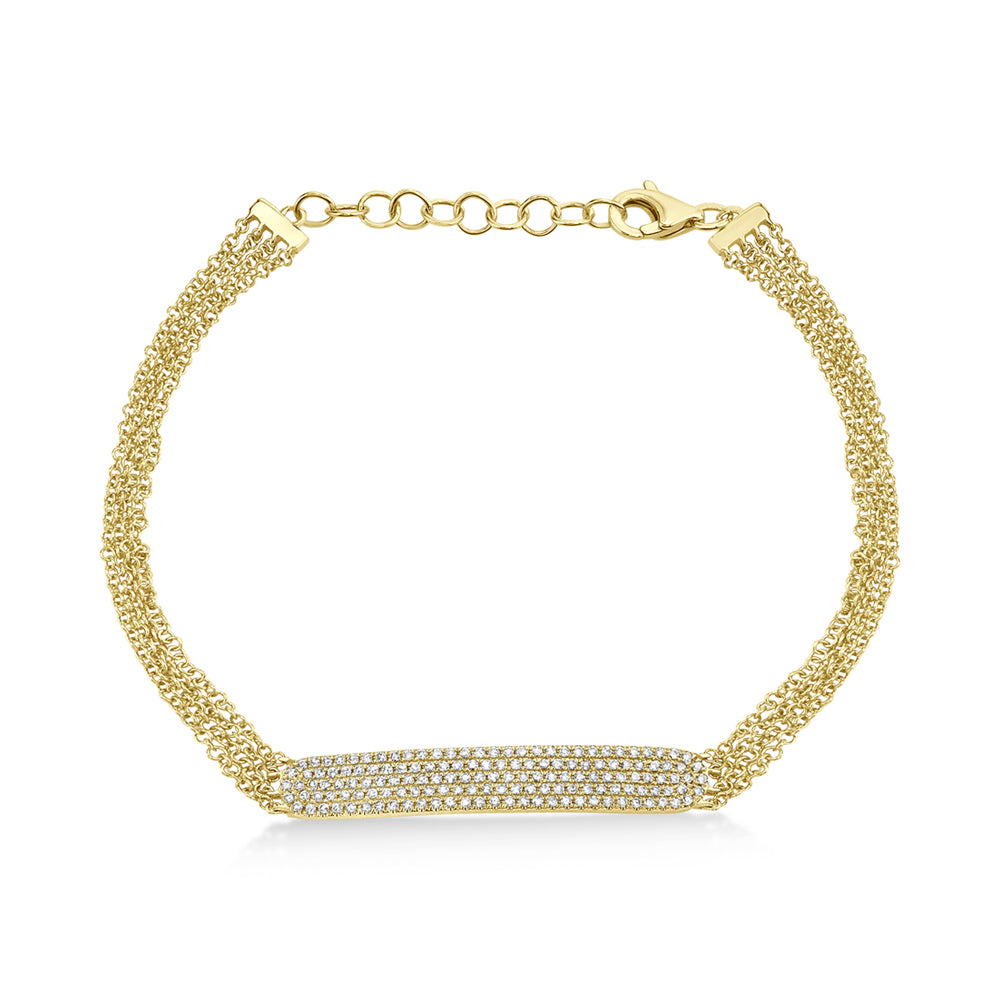 Diamond Pave Bar Link Bracelet 14k Yellow Gold (0.39ct)