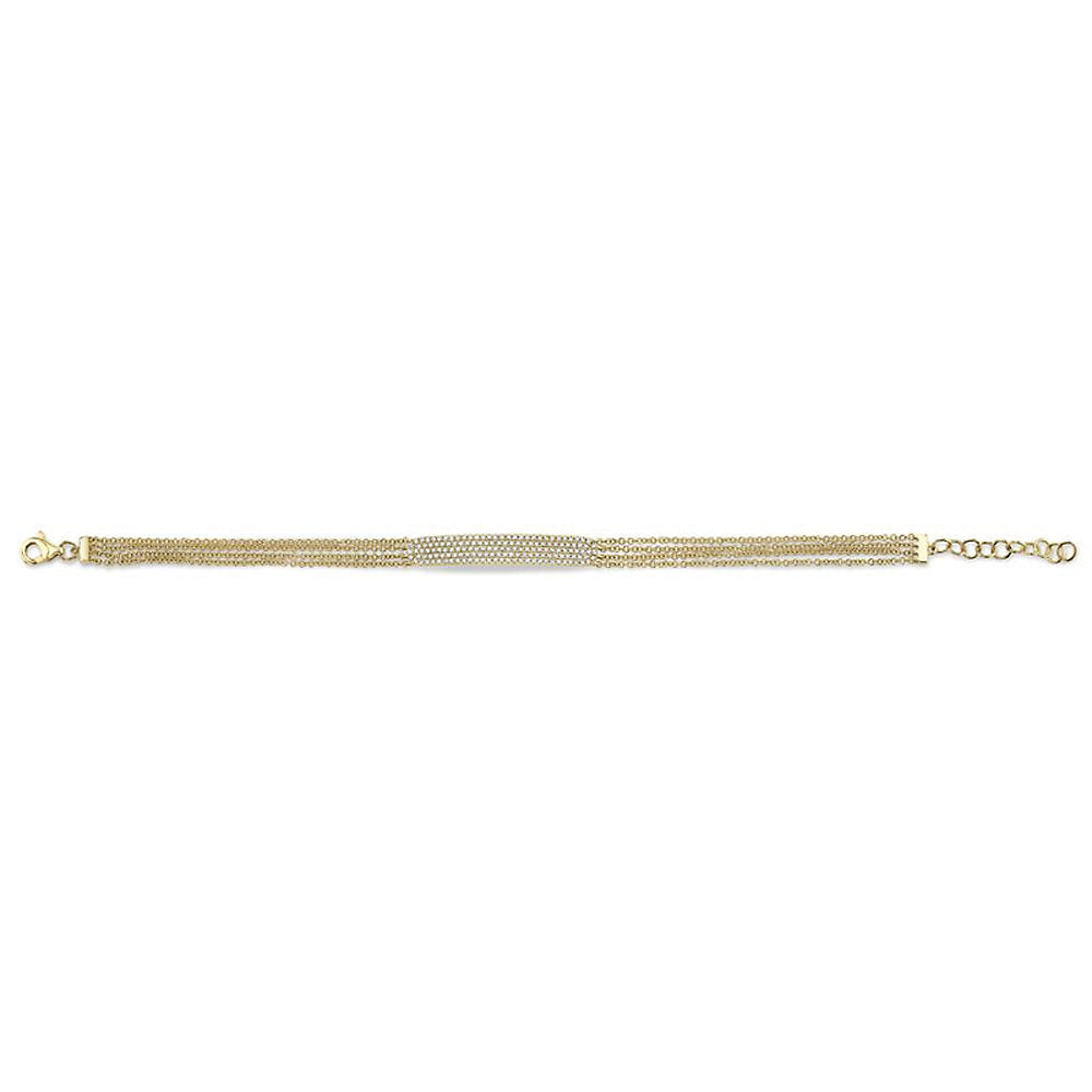 Diamond Pave Bar Link Bracelet 14k Yellow Gold (0.39ct)