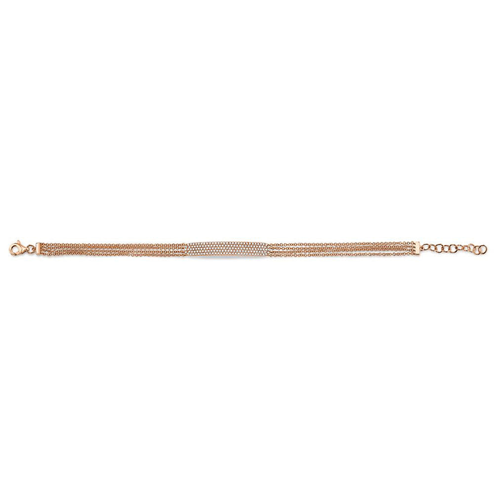 Diamond Pave Bar Link Bracelet 14k Rose Gold (0.39ct)