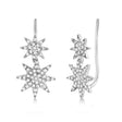 Diamond Double Starburst Ear Crawler Earrings 14k White Gold (0.22ct)