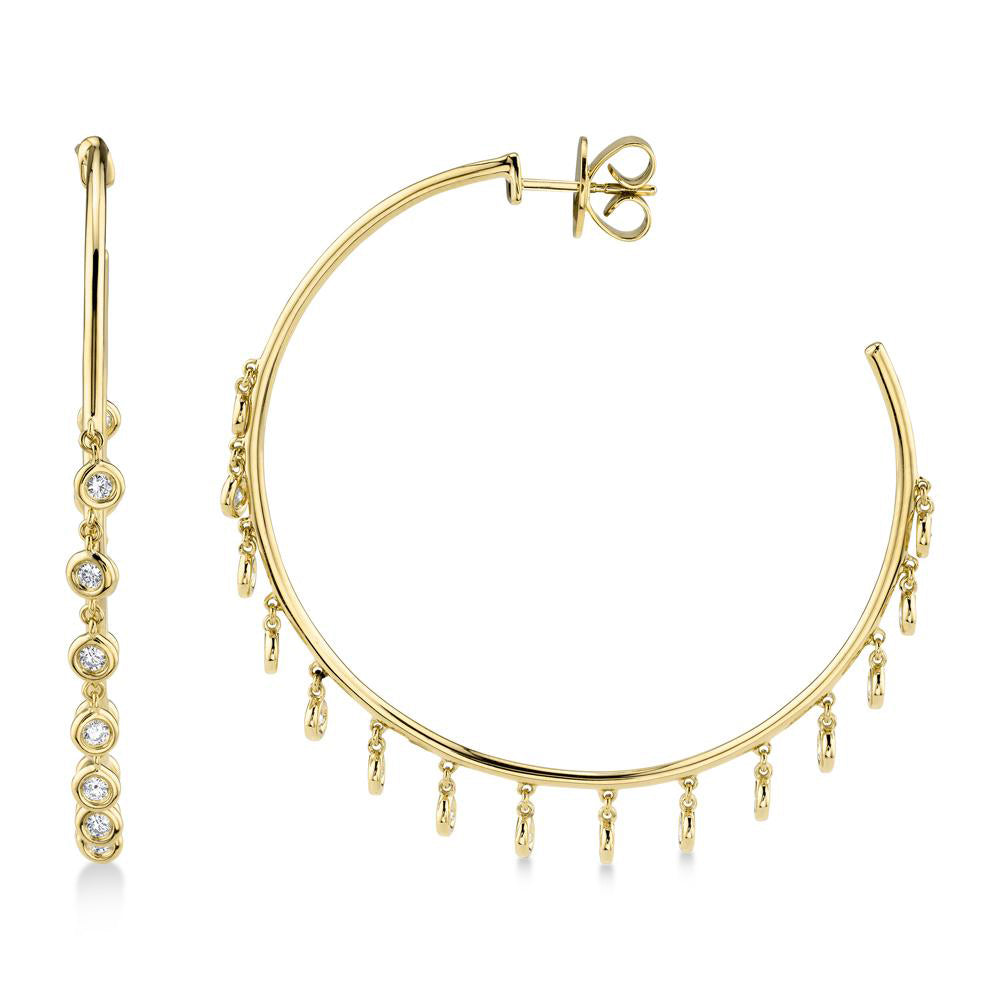Diamond Shaker Hoop Earrings 14k Yellow Gold (0.90ct)