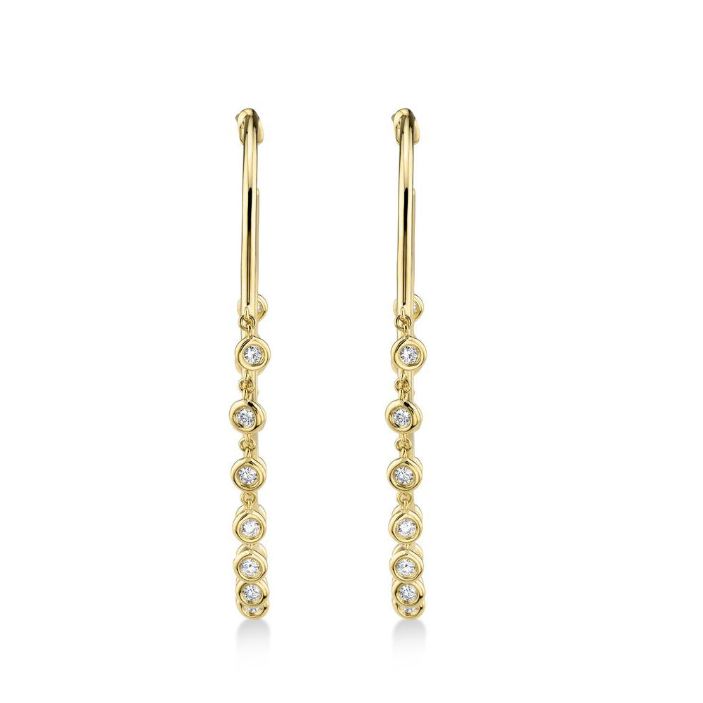 Diamond Shaker Hoop Earrings 14k Yellow Gold (0.90ct)