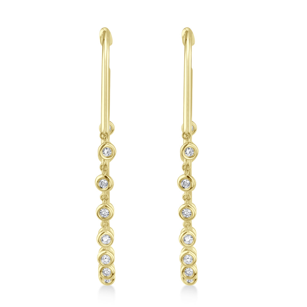 Diamond Shaker Hoop Earrings 14k Yellow Gold (0.90ct)
