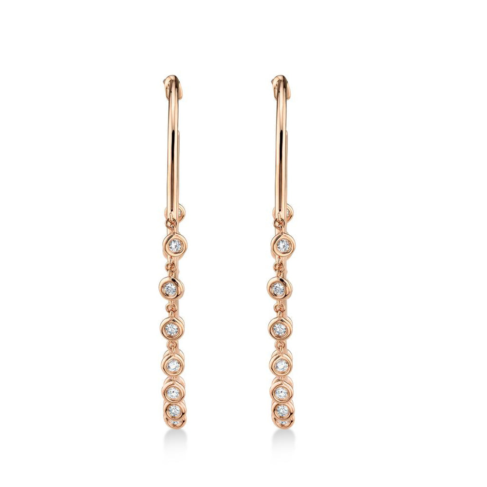 Diamond Shaker Hoop Earrings 14k Rose Gold (0.90ct)