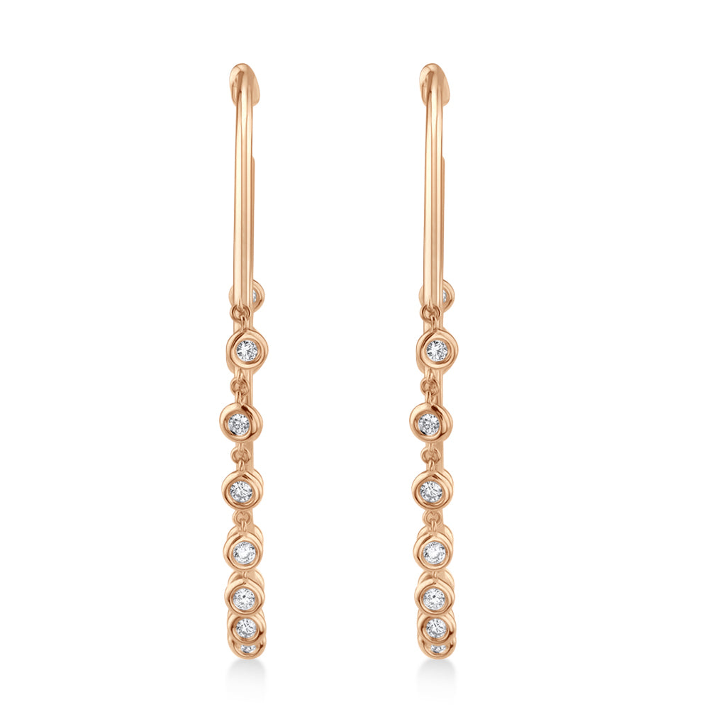 Diamond Shaker Hoop Earrings 14k Rose Gold (0.90ct)