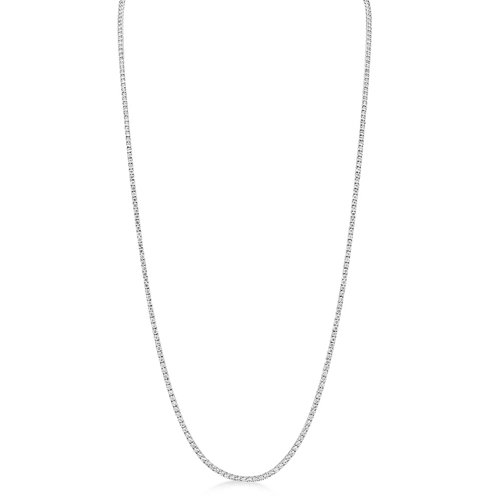 36" Diamond Tennis Necklace 14k White Gold (8.70ct)
