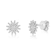 Diamond Starburst Stud Earrings 14k White Gold (0.24ct)