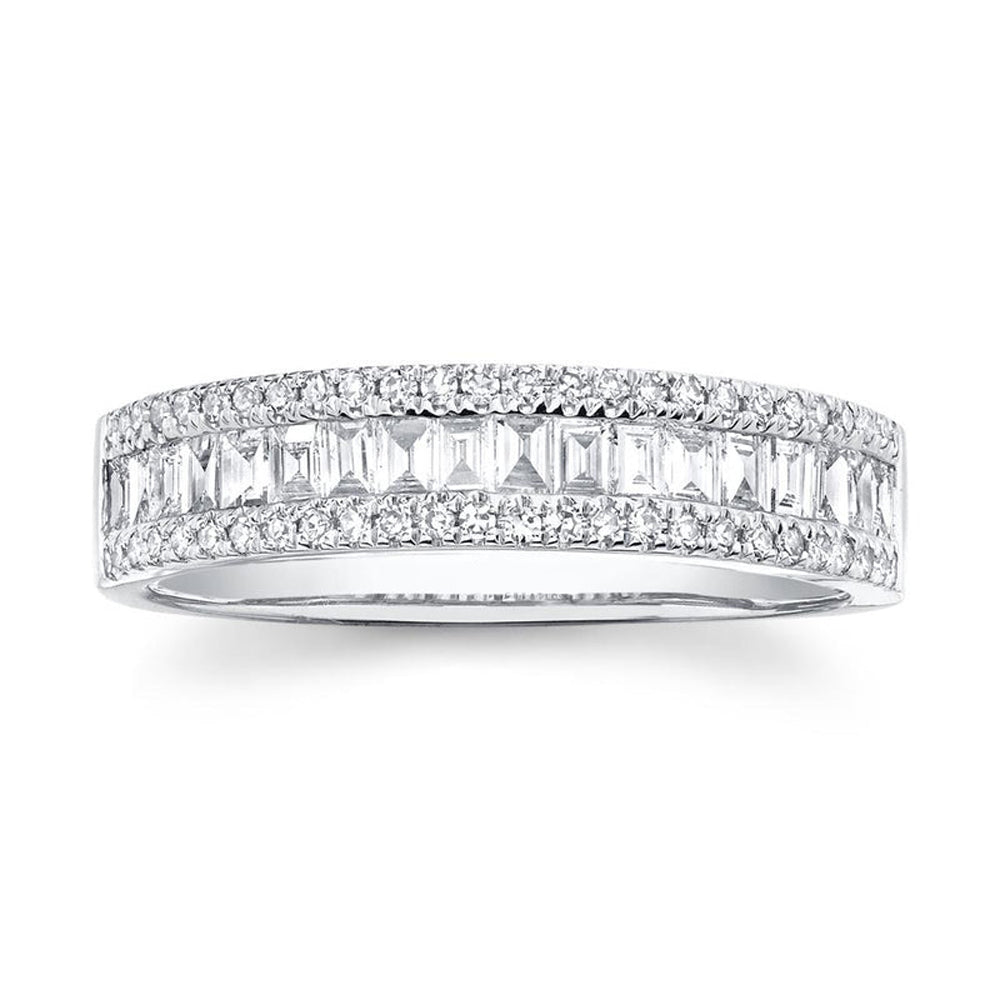 Diamond Baguette Wedding Band 14k White Gold (0.55ct)