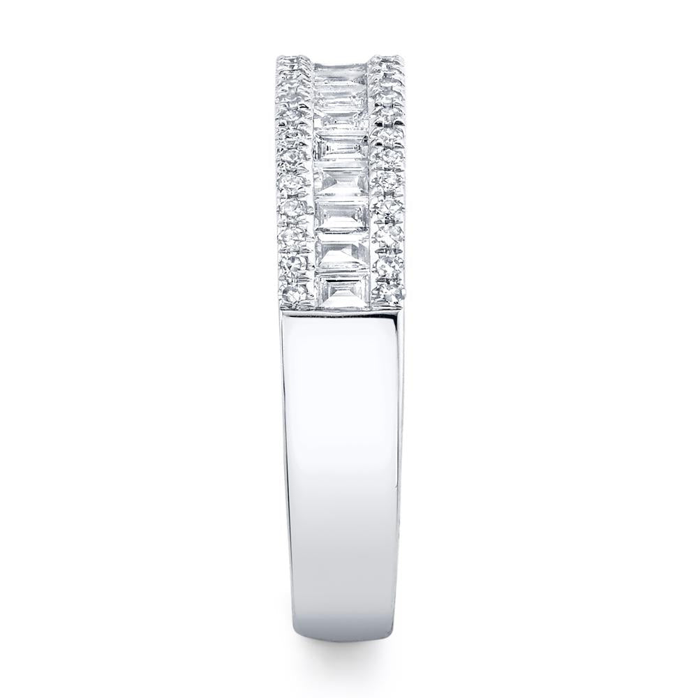 Diamond Baguette Wedding Band 14k White Gold (0.55ct)