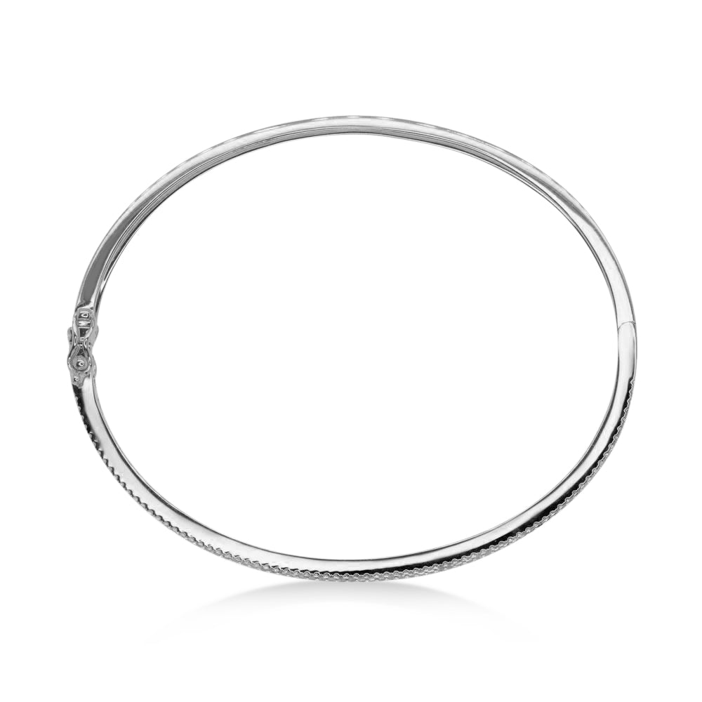 Baguette Diamond Channel Set Bangle Bracelet 14k White Gold (1.74ct)