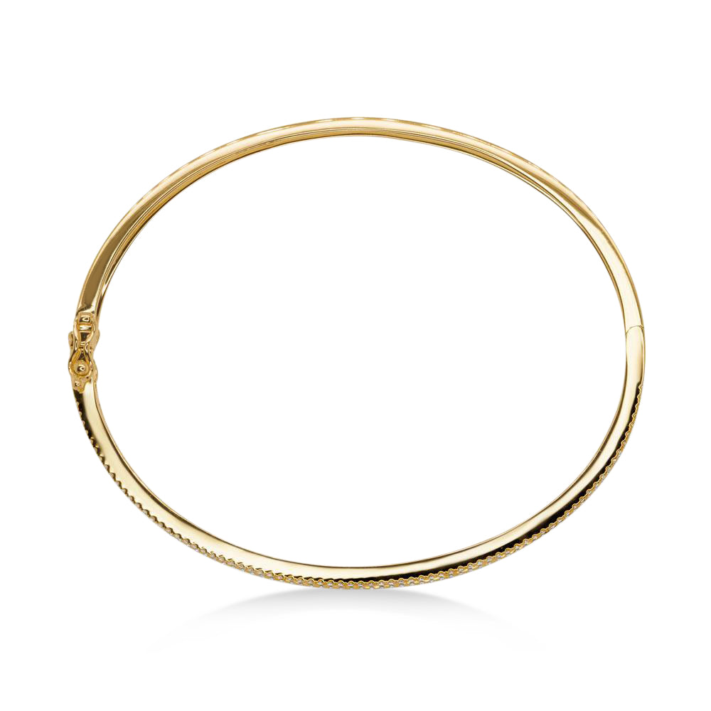 Baguette Diamond Channel Set Bangle Bracelet 14k Yellow Gold (1.74ct)