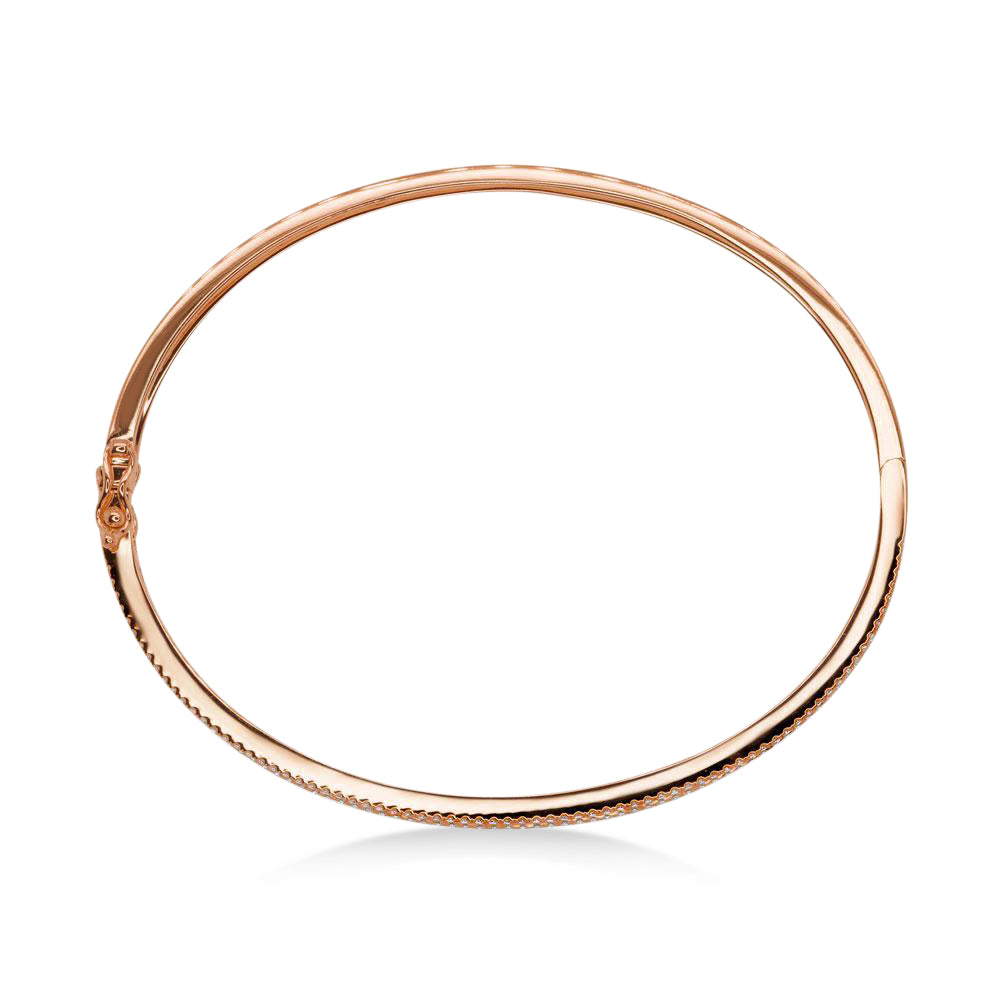 Baguette Diamond Channel Set Bangle Bracelet 14k Rose Gold (1.74ct)