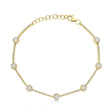 Diamond Halo Style Link Bracelet 14k Yellow Gold (0.88ct)