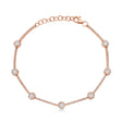 Diamond Halo Style Link Bracelet 14k Rose Gold (0.88ct)