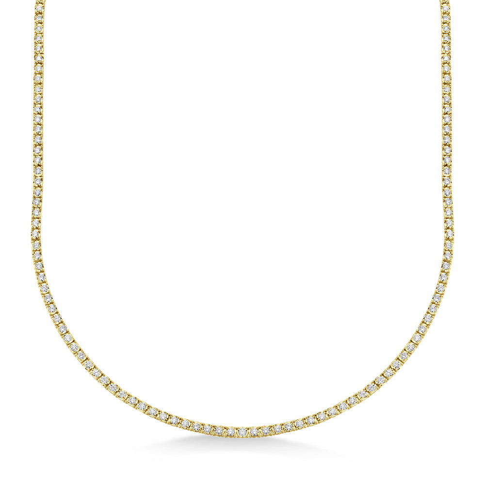 Diamond Tennis Necklace 14k Yellow Gold (3.96ct)