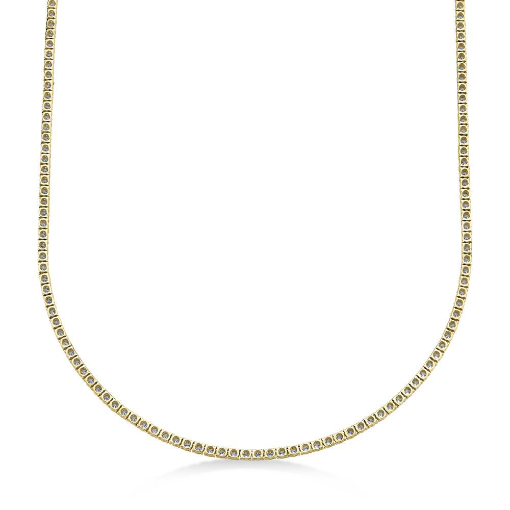 Diamond Tennis Necklace 14k Yellow Gold (3.96ct)