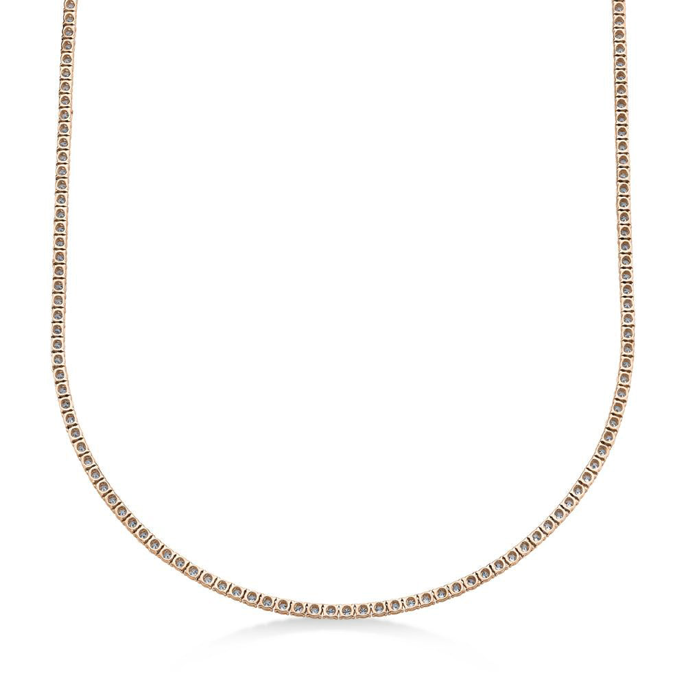 Diamond Tennis Necklace 14k Rose Gold (3.96ct)