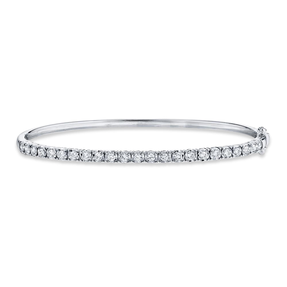 Diamond Bangle Bracelet 14k White Gold (0.69ct)