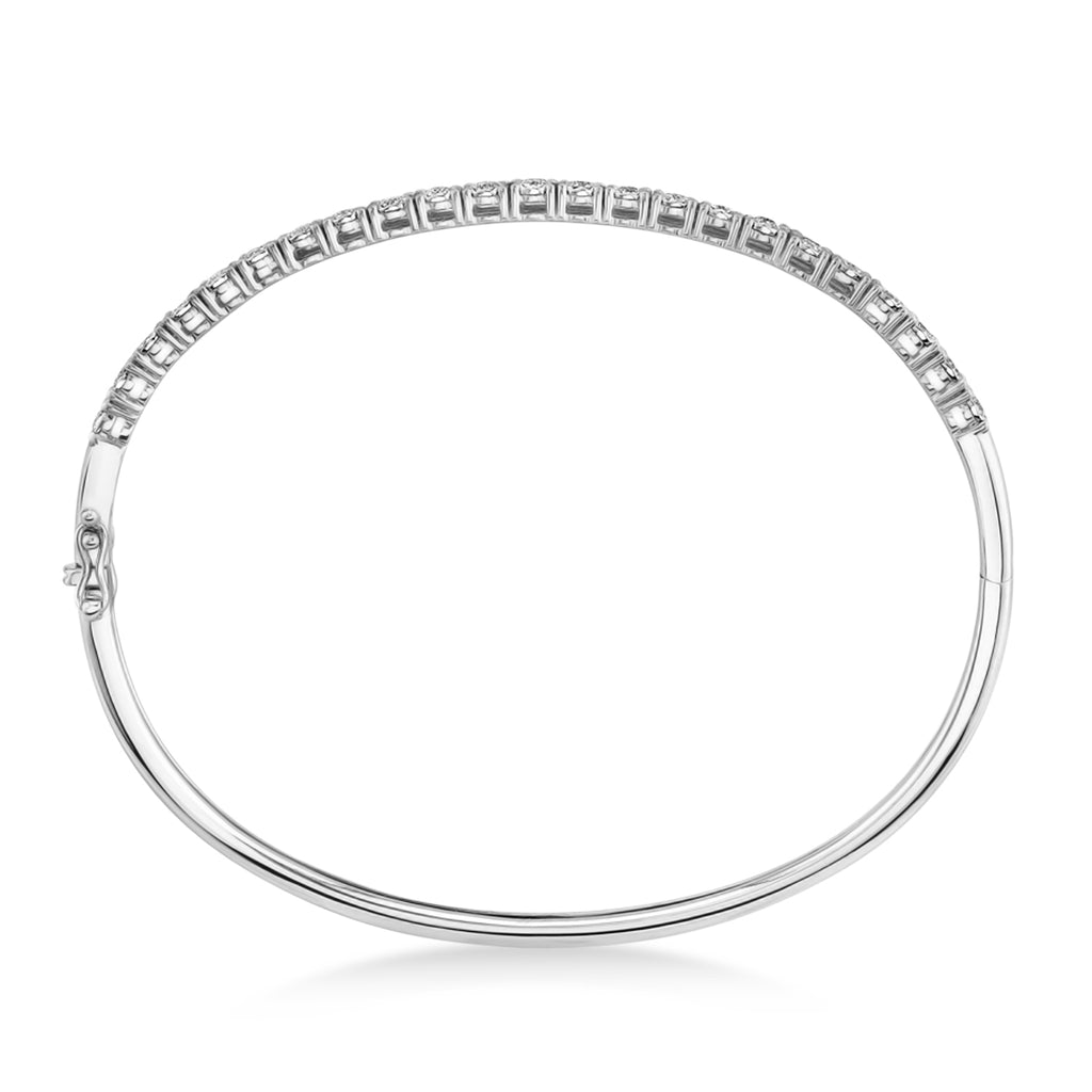 Diamond Bangle Bracelet 14k White Gold (0.69ct)
