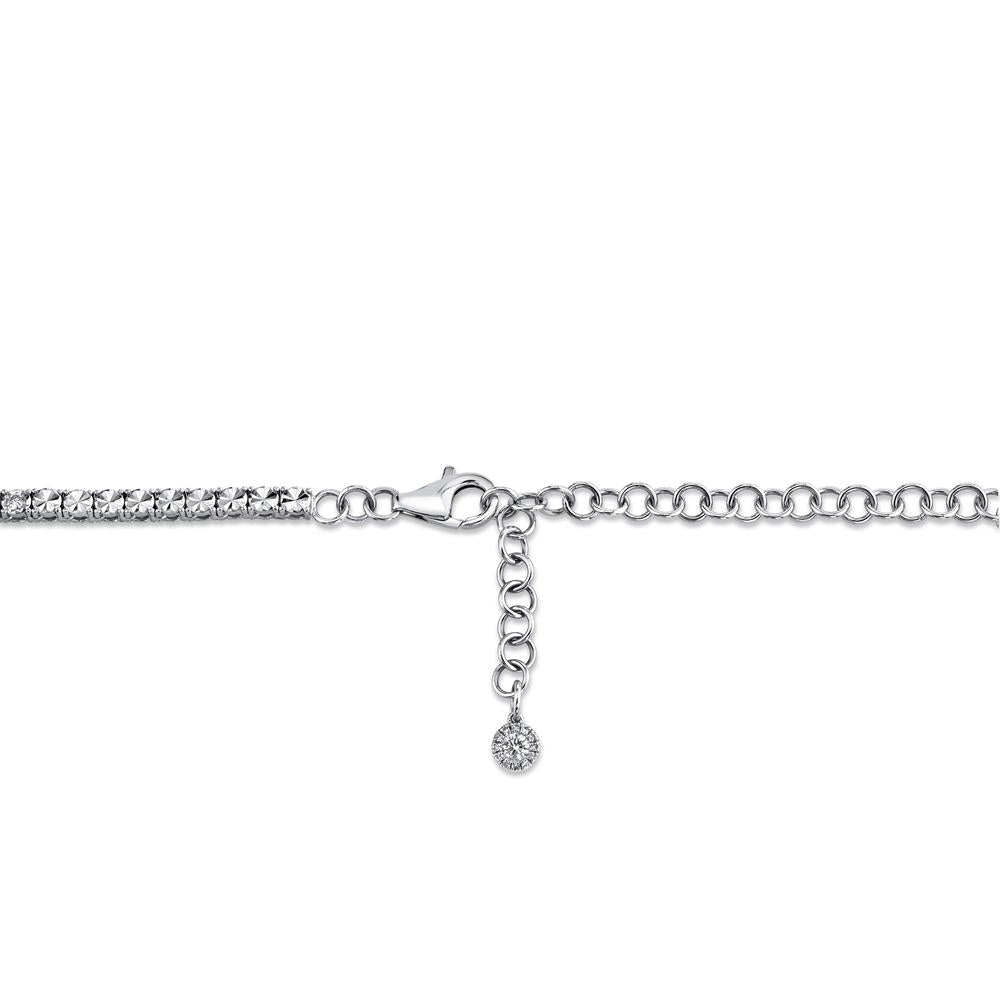 Graduated Diamond Tennis Necklace 14k White Gold (4.39ct)