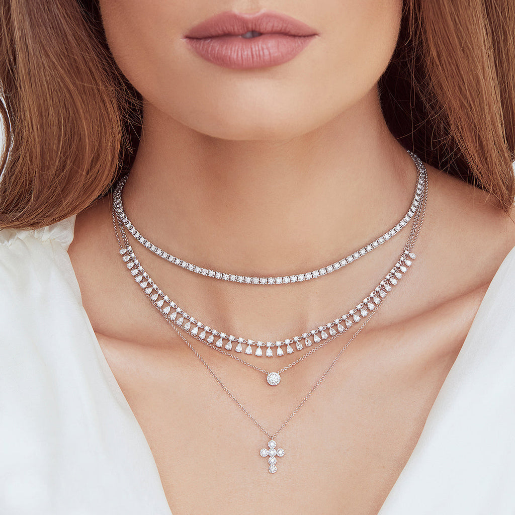 Diamond Tennis Necklace 14k Rose Gold (2.49ct)