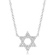 Diamond Star of David Pendant Necklace 14k White Gold (0.11ct)