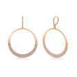 Diamond Pave Circle Huggie Drop Earrings 14k Rose Gold (1.37ct)