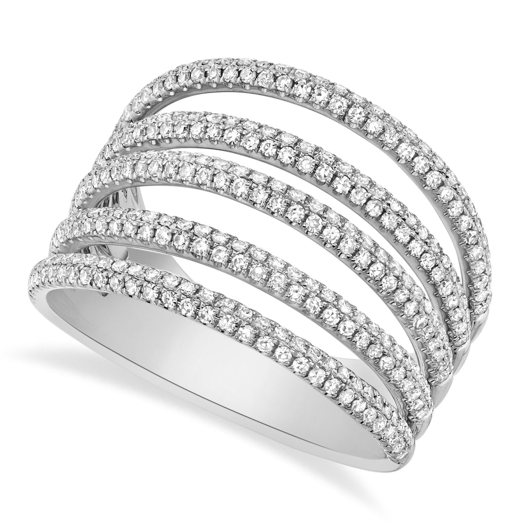 Diamond Pave Bridge Ring 14k White Gold (0.83ct)