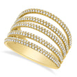 Diamond Pave Bridge Ring 14k Yellow Gold (0.83ct)