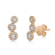 Diamond Graduated Tripe Circle Halo Style Earrings 14k Rose Gold (0.36ct)