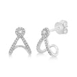 Diamond Halo Style Abstract Earrings 14k White Gold (0.20ct)