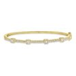 Diamond Baguette Halo Style Bangle Bracelet 14k Yellow Gold (0.52ct)