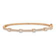 Diamond Baguette Halo Style Bangle Bracelet 14k Rose Gold (0.52ct)