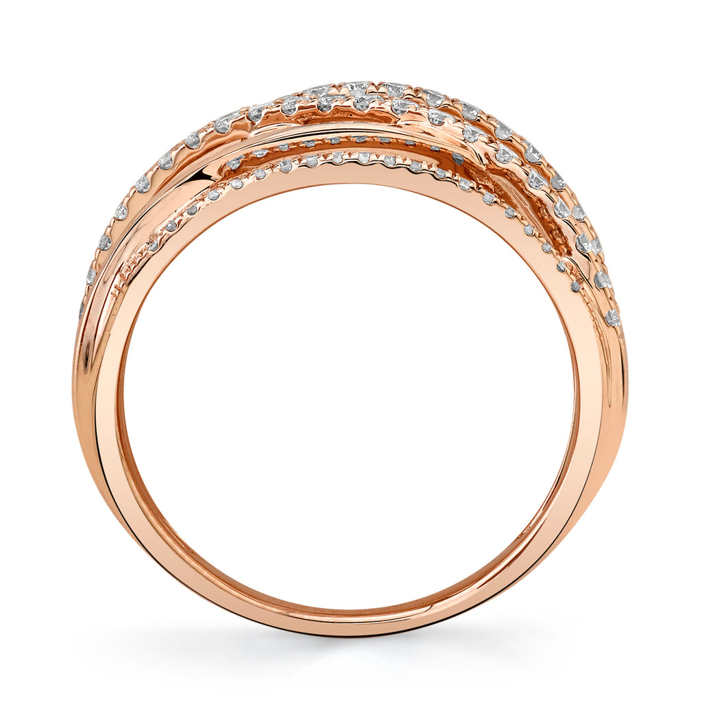 Diamond Bridge Cigar Ring 14k Rose Gold (0.62ct)