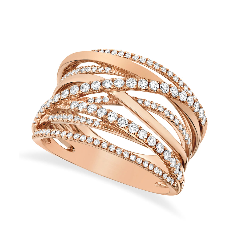Diamond Bridge Ring 14k Rose Gold (0.62ct)
