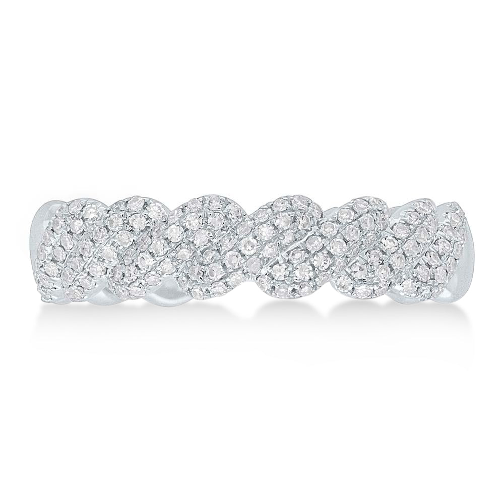 Diamond Accented Stackable Ring 14k White Gold (0.38ct)