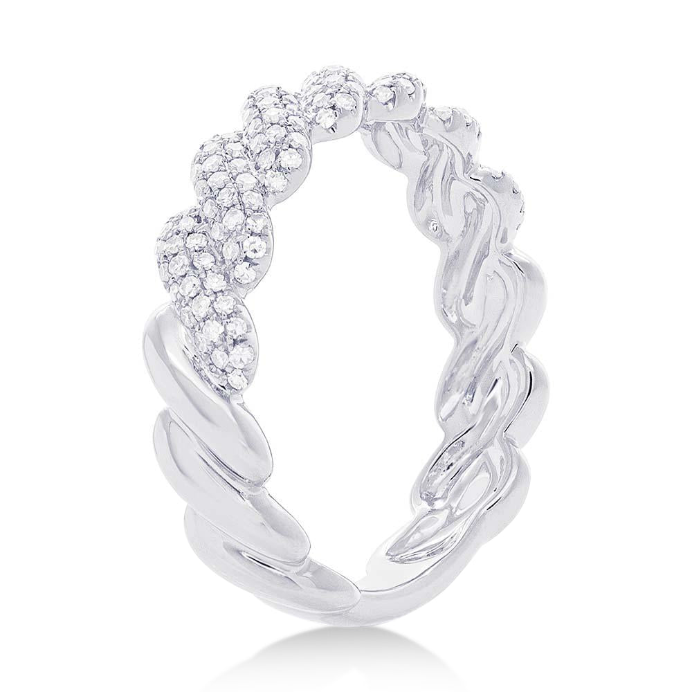 Diamond Accented Stackable Ring 14k White Gold (0.38ct)