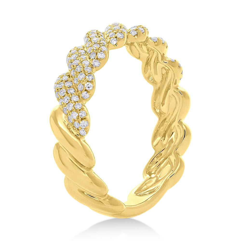 Diamond Accented Stackable Ring 14k Yellow Gold (0.38ct)