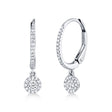 Diamond Huggie Drop Halo Style Earrings 14k White Gold (0.30ct)