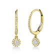 Diamond Huggie Drop Halo Style Earrings 14k Yellow Gold (0.30ct)