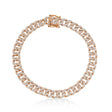 Diamond Pave Cuban Link Bracelet 14k Rose Gold (1.69ct)