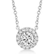Diamond Halo Pendant Necklace 14k White Gold (0.25ct)