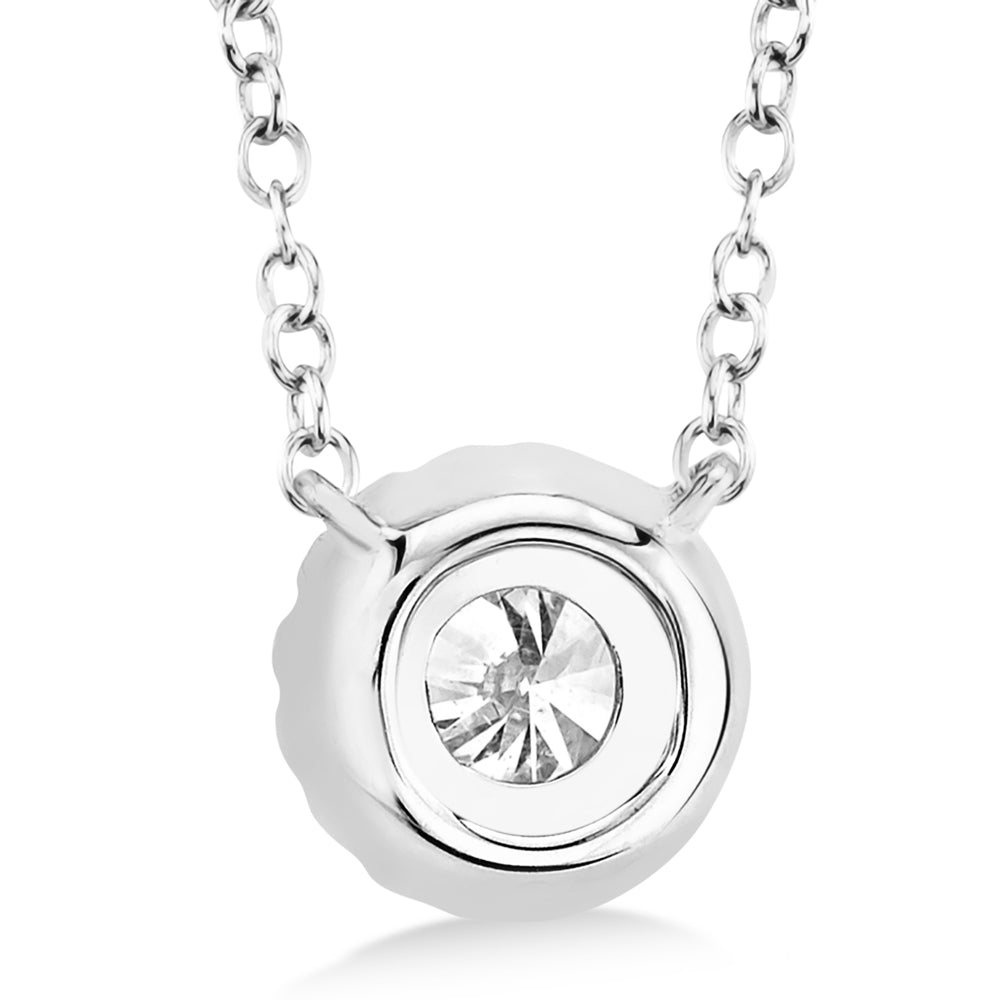Diamond Halo Pendant Necklace 14k White Gold (0.25ct)