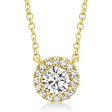 Diamond Halo Pendant Necklace 14k Yellow Gold (0.25ct)