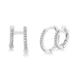 Diamond Double Huggie Earrings 14k White Gold (0.12ct)