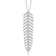 Diamond Pave Feather Pendant Necklace 14k White Gold (0.29ct)