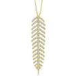 Diamond Pave Feather Pendant Necklace 14k Yellow Gold (0.29ct)