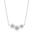 Diamond Triple Starburst Necklace 14k White Gold (0.09ct)