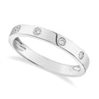 Diamond Accented Bezel Plain Band 14k White Gold (0.07ct)